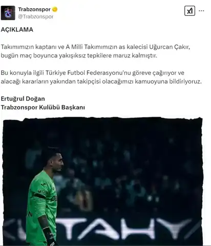 Uğurcan Çakır'a Tepkiler: Trabzonspor'dan TFF'ye Çağrı